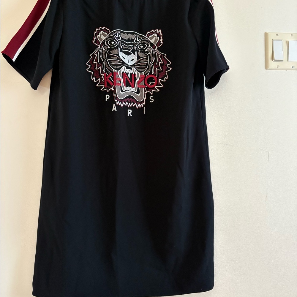 Black Kenzo Paris Tiger T-Shirt Dress